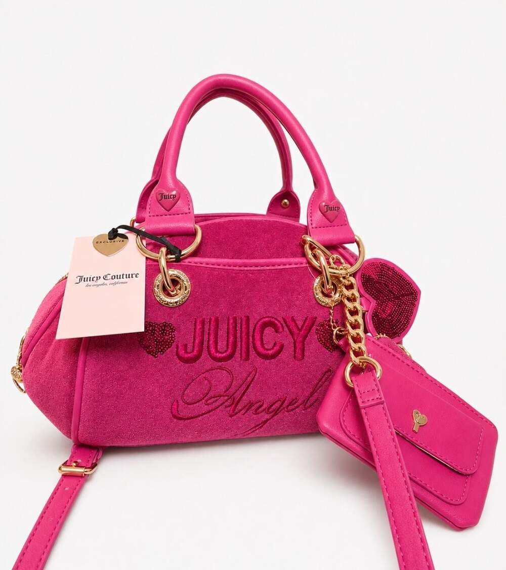 Juicy Couture Raspberry Tart Juicy Angel Satchel with Matching Pouch